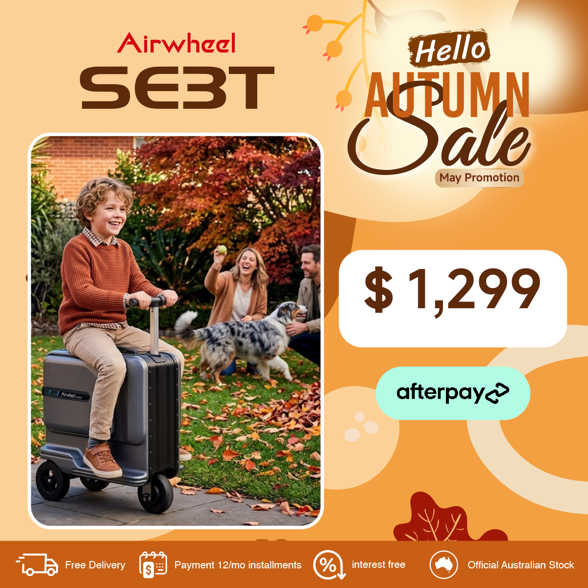 Airwheel SE3T | Electric Rideable Smart Suitcase | 24-Inch with 48L Capacity